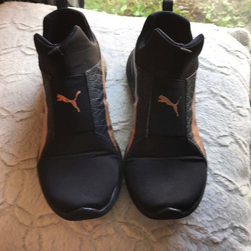 - Black Puma slip on Athletic sneakers